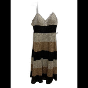 NWT Maison Tara Women’s 12 Color Blocked Sequin Midi Dress